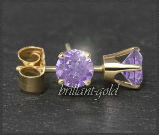 Ohrstecker 585 Gold Amethyst flieder 4,5,6,7mm